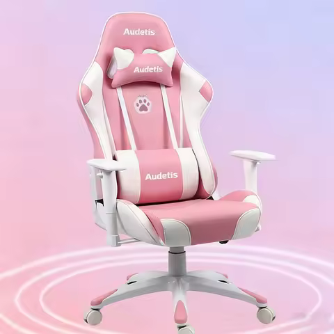 Pink Gaming Chair for Girls Comfortable Home and Office Computer Chair Streamer Chair Ergonomic Recl