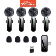 Professional 4-In-1 Wireless Lavalier Mic, 4 Person Use, Plug-And-Play, Noise Reduction, Windproof B