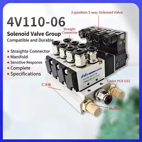 4V110-06 4V210-08 4V310-10 4V410-15 Set Valve Exhaust Manifold 1F/2F/3F/4F/5F/7F/8F/10F/12F/15F/16F