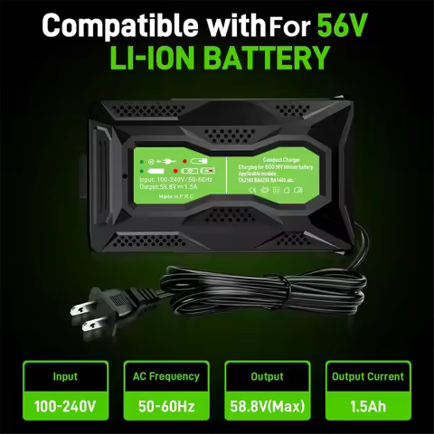 2025+ Portable Mini Battery Charger for EGO 56V Battery CH3200 CH5500 CH2800D CH2100 Replace for EGO
