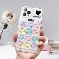 ปกโทรศัพท์นุ่ม กันกระแทก พิมพ์รูปภาพที่กำหนดเอง ปฏิทิน หัวใจ จดหมาย สำหรับไอโฟน 16/16 โปรแมกซ์/XR/7/