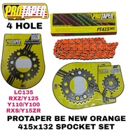 LC/Y15ZR PROTAPER 415MXx132 ORANGE + BE BLACK SPOCKET SET 4 HOLE