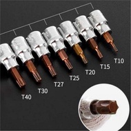 6pcs Mata Kunci Shock Bintang Bintang Mata Sock L Pendek 1/4 Inch Mata Hexagonal Socket Bit