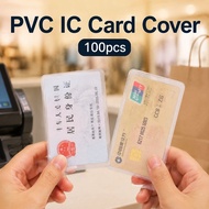 100Pcs PVC IC Card Cover IC Holder Cover Translucent ID Holder Cover Clear ID Holder Transparent