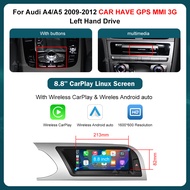 RoadTop Wireless CarPlay 8.8 Inch Linux System Screen For Audi A4 A5 2009-2015 Android Auto Airplay