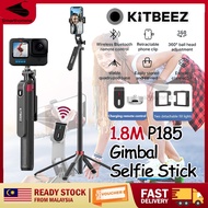 KITBEEZ🔥P185 Selfie Stick Tripod 3 IN1 1800mm Wireless Gimbal Stabilizer for Phone Monopod Gopro Tri