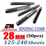 Comb Binder Rings / Plastic Comb Rings / Binding Rings / Binding Comb Rings 28mm Black - 50Pcs/Box