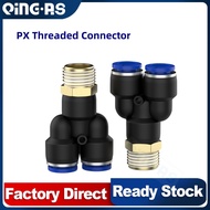 PX 4mm 6mm 8mm 10mm 12mm Tube To 1/8" 1/4" 3/8" 1/2" BSP Male Thread Y Type One Touch Air Pneumatic 