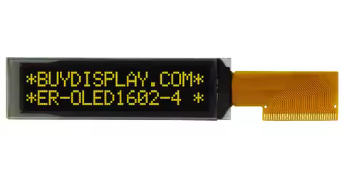 OLED Character 16x2 Display Module,Yellow on Black,i2c+Serial,US2066