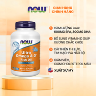 Dầu cá Ultra Omega 3D 600 EPA / 300 DHA bổ sung vitamin D3 hỗ trợ xương khớp tim mạch thị lực