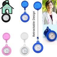 OTUINSG Retractable Nurse Watch Brooch Pin Quartz Clock Fob Watch