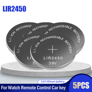 New LIR2450 LIR 2450 3.6V 120mAh Rechargeable Lithium Battery For Remote Control Watch Button Cell R