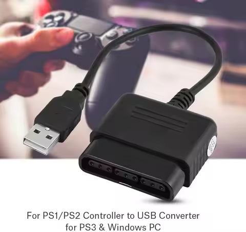 USB 2.0 Games Controller Adapter Converter Cable, Compatible with PS1 PS2 Dual Shock 2 Joypad Gamepa