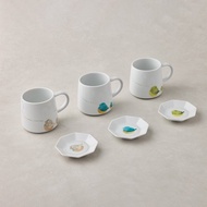 日本美濃燒 - 雲染鳥語 - 任選杯碟組(2件式)