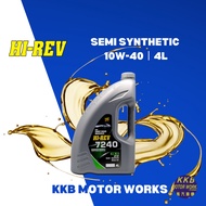 Hi-Rev 7240 Engine Oil Semi Synthetic 10W40 API SN (4L) [FREE GIFT PROVIDED] Minyak Hitam Kereta