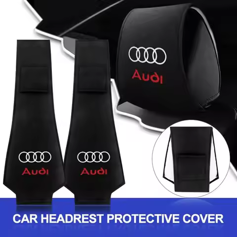 1PCS Universal Car Headrest Cover Interior Protector Accessories For Audi Sline A4 TT A6 A3 A8 Q3 Q5