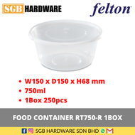Felton Disposable Microwave Round Food Container RT-750R (750mL x 250 pieces)