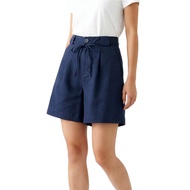 PORTLAND Linen-Blend Tailored Shorts (Navy)