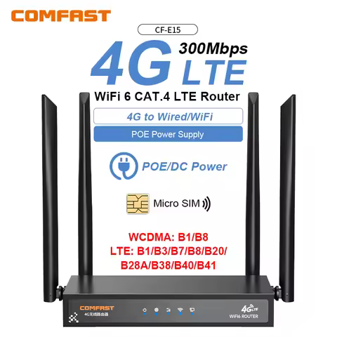 COMFAST AX300 4G Lte Modem lndustrial Sim Card Router WiFi6 2.4G Outdoor Portable Internet wireless 