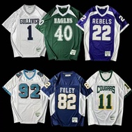 Retro Football Jersey oldschool Hip-Hop Hip-Hop T-Shirt oversize Large Size Mesh Embroidered Hip-Hop
