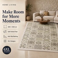 Extra Large Carpet Ruang Tamu 200x300cm 6XL for Families & Homeowners | Anti-Slip Crystal Velvet Car