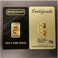 5 gram 2 dinar 10 gram emas murah goldbar 999.9 24k amethyst