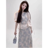 Niche Design Two-Piece Suit - Fashionable Western Light Luxury Top & Half Skirt QD813753/21