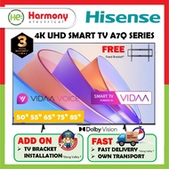 *𝐅𝐑𝐄𝐄 𝐁𝐑𝐀𝐂𝐊𝐄𝐓* HISENSE 50" 55" 65" 75" 85" 4K UHD Smart TV A7Q 50A7Q / 55A7Q / 65A7Q / 75A7Q / 85A7Q