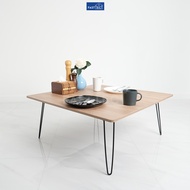 FASTTECT โต๊ะญี่ปุ่นพรีเมี่ยม มินิมอล ใหญ่พิเศษ รุ่นขาเหล็กล็อค ขนาด 80x80 ซม. - ถึก ทน นั่งสบาย ขาไม่ติดโต๊ะ