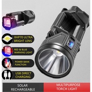 LED Powerful Flashlight Portable XHP50 XHP90 Torch USB Rechargeable Searchlight Waterproof Spotlight