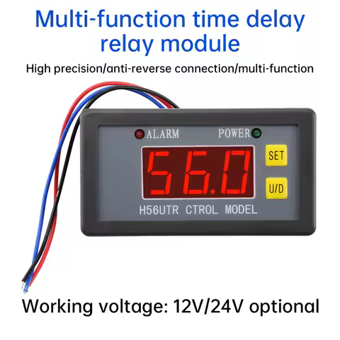 DC 12V 24V Digital Delay Relay LED Display Cycle Timer Control Switch Adjustable Timing Relay Time D