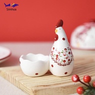 Simhoa Ceramic Egg Cup Egg Tray Breakfast Tabletop Figurine Chicken Figurine Egg Cup