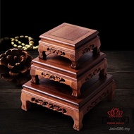 Crafts Mahogany Wooden Strange Stone Base Ornament Base Vase Rectangular Buddha Statue Solid Wood Ho