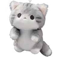 Gray Soft Cute Cat ai Plush Toy Pendant Healing Style Schoolbag Doll Pendant Girlfriend Gift 9.10