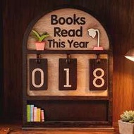 2D Retro Reading Tracker, Annual Book Counter Decor - Can Track Up To 999 Books Per Year. Comes With
