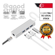[SG FREE 🚚] USB 2.0/3.0/PD 10Gbps Ethernet Lan Adapter HUB Type C Network Card RJ45 USB-C Usb 3 Port