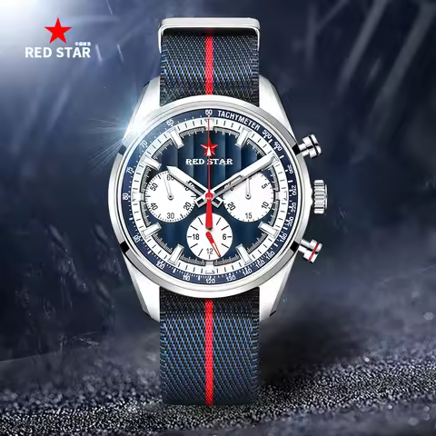REDSTAR 1963 Pilot Chronograph Watch Men Real Three-Eyes Seagull ST1903 Mechanical Movement Waterpro