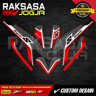 Honda Stylo Transparent Vinyl Racing Stripe Sticker - Minimalist Design in Red, Green, Blue, and Bla