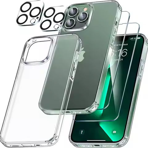 5in1 Phone Protection Sets for iPhone 17 16 15 Mobile Phone Protection Clear TPU Soft Phone Case Set