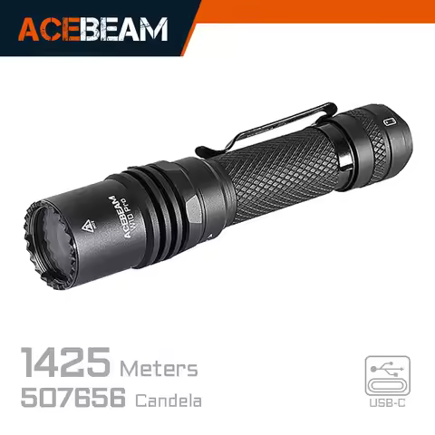 ACEBEAM W10 pro LEP Flashlight 1425M Long Range 750 Lumens Flashlight with 21700 USB-C port Recharge