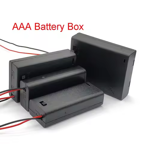 AAA Battery Holder AAA Battery Box With Wires And Switch Cover 2/3/4 Slots AAA DIY Battery Container