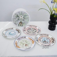 D Home Exquisite Bone Porcelain Western Cuisine Plate Sun Moon Star 10 Inch Flat Plate Gift Box Set 