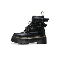 Dr.Martens Jadon loop buckle patent leather zipper Martin boots unisex black