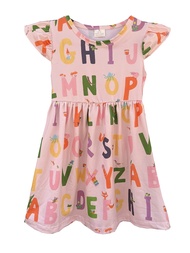 Toddler Little Girls Back to School Dresses -Apple, Pencils, Bookworm, School Bus,Glue,Tellurion,Bla