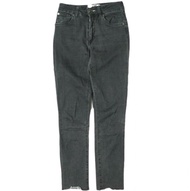Acne Studios NEEDLE ROCCA cut-off black skinny denim pants, size 25, faded black, zip-fly jeans, bot