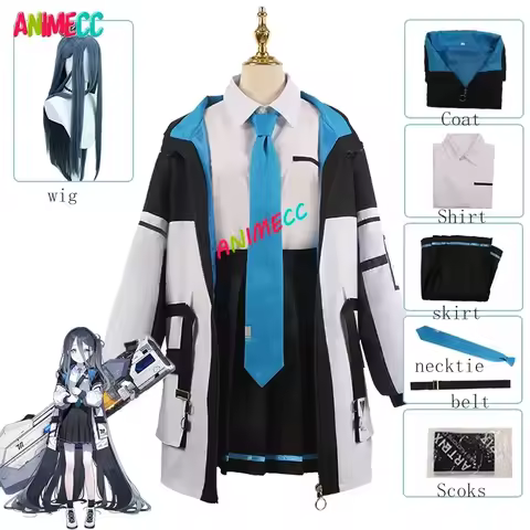 ANIMECC in Stock Tendou Arisu Cosplay Costume Wig Coat Game Blue Archive Cosplay High School Uniform