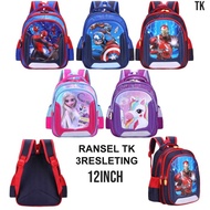 RANSEL PREMIUM PAUD 10" 12" - 16" TAS ANAK SEKOLAH TK / PAUD / SD GAMBAR JAGOAN ANAK LAKI LAKI MOTIF