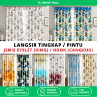 Langsir Murah Hook Curtain Window Semi Blackout Langsir Ring Eyelet Pendek Tingkap Dan Pintu Sliding