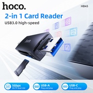 HOCO HB45 USB-A/USB-C 2-in-1 Card Reader SD&TF Dual Slot Type-C USB3.0 5Gbps OTG Memory Card Adapter