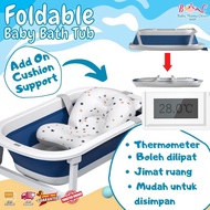 [temperature sensor] foldable baby bath tub portable baby bath tub baby bath support tempat mandi ba